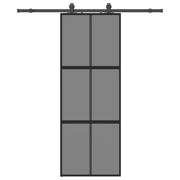 VidaXL porte coulissante avec ferrures 76x205 cm verre trempé noir