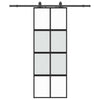 VidaXL porte coulissante avec ferrures 76x205 cm verre trempé noir