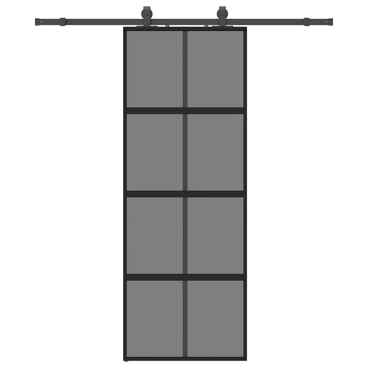 VidaXL porte coulissante avec ferrures 76x205 cm verre trempé noir
