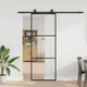 VidaXL porte coulissante avec jeu de ferrures 76x205 cm verre ESG noir