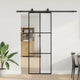 VidaXL porte coulissante avec jeu de ferrures 76x205 cm verre ESG noir
