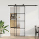 VidaXL porte coulissante avec jeu de ferrures 76x205 cm verre ESG noir