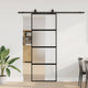 VidaXL porte coulissante avec ferrures 76x205 cm verre trempé noir