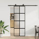 VidaXL porte coulissante avec ferrures 76x205 cm verre trempé noir