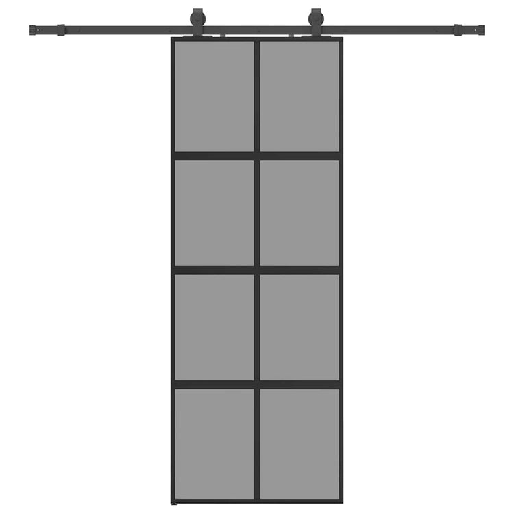 VidaXL porte coulissante avec ferrures 76x205 cm verre trempé noir