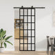 VidaXL porte coulissante avec jeu de ferrures 76x205 cm verre ESG noir