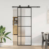 VidaXL porte coulissante avec jeu de ferrures 76x205 cm verre ESG noir