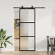 VidaXL porte coulissante avec ferrures 76x205 cm verre trempé noir