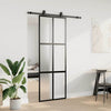 VidaXL porte coulissante avec ferrures 76x205 cm verre trempé noir