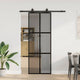 VidaXL porte coulissante avec ferrures 76x205 cm verre trempé noir