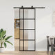 VidaXL porte coulissante avec ferrures 76x205 cm verre trempé noir