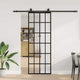VidaXL porte coulissante avec jeu de ferrures 76x205 cm verre ESG noir
