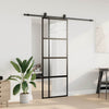 VidaXL porte coulissante avec ferrures 76x205 cm verre trempé noir