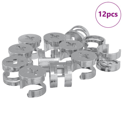 Vidaxl écrous de blocage à came 12 pcs argent 12 x 10 mm acier