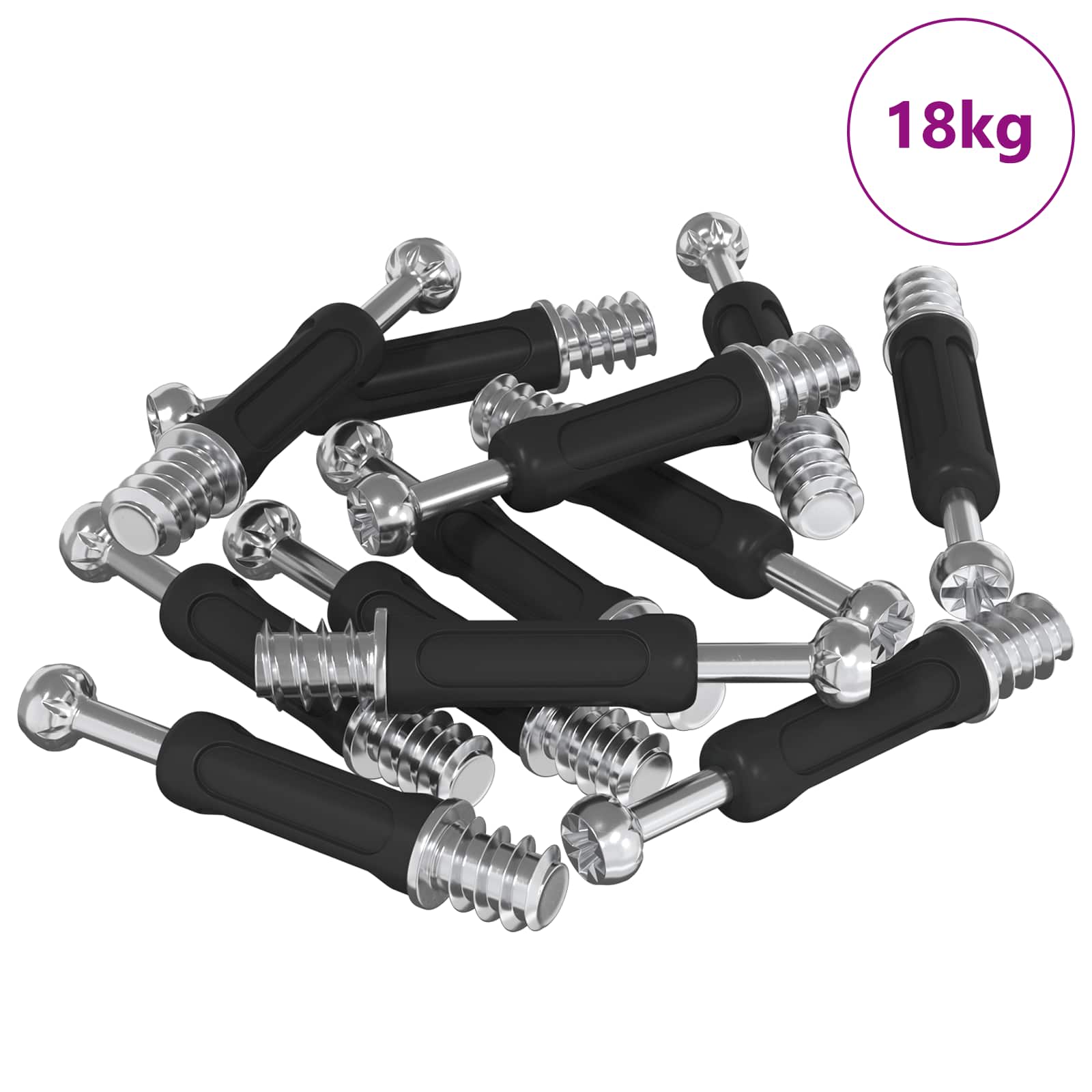 Vidaxl boulons de verrouillage à came 5000 pcs acier zingué argent et noir