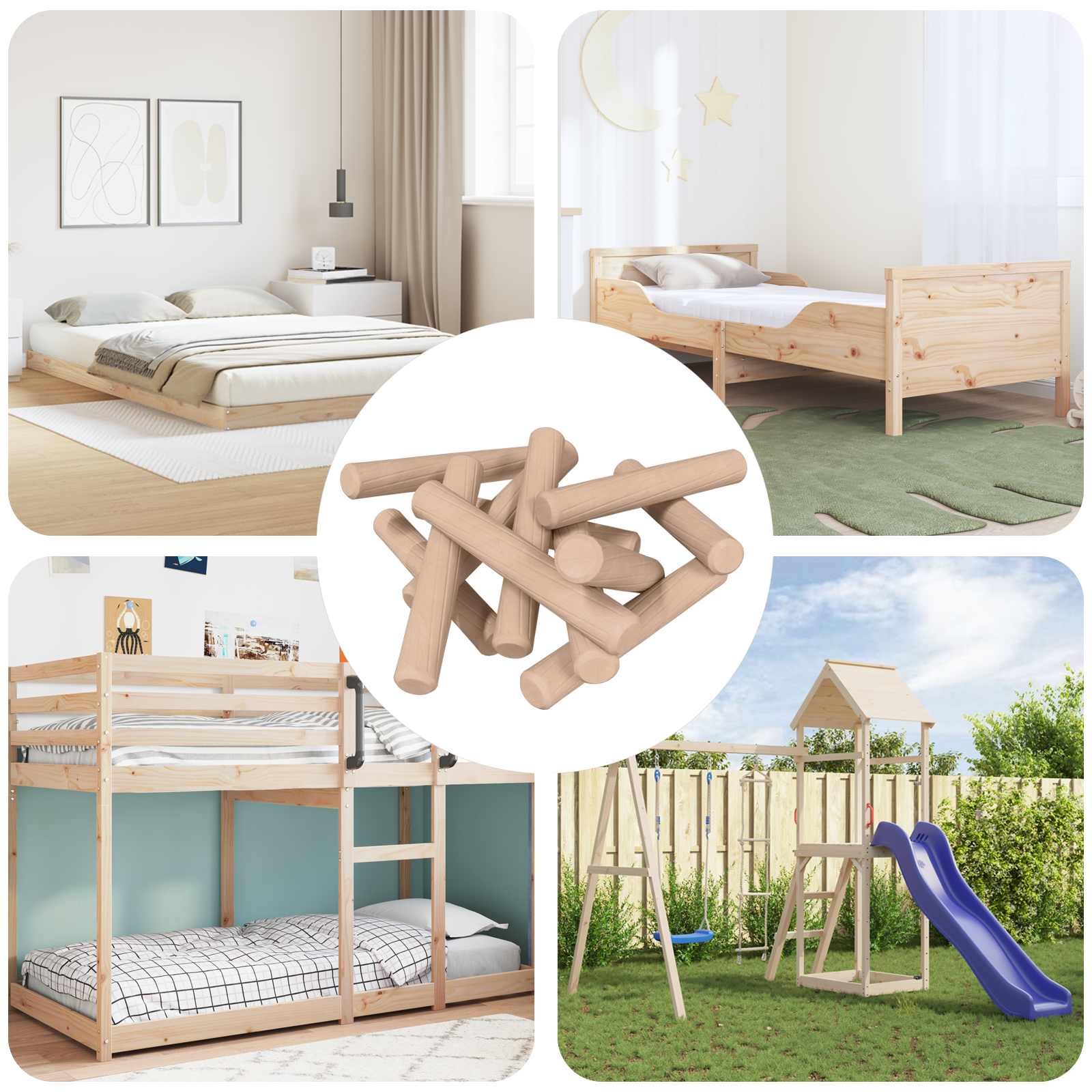 Vidaxxl chevilles en bois 12 pcs marron ø6 x 40 mm bois massif