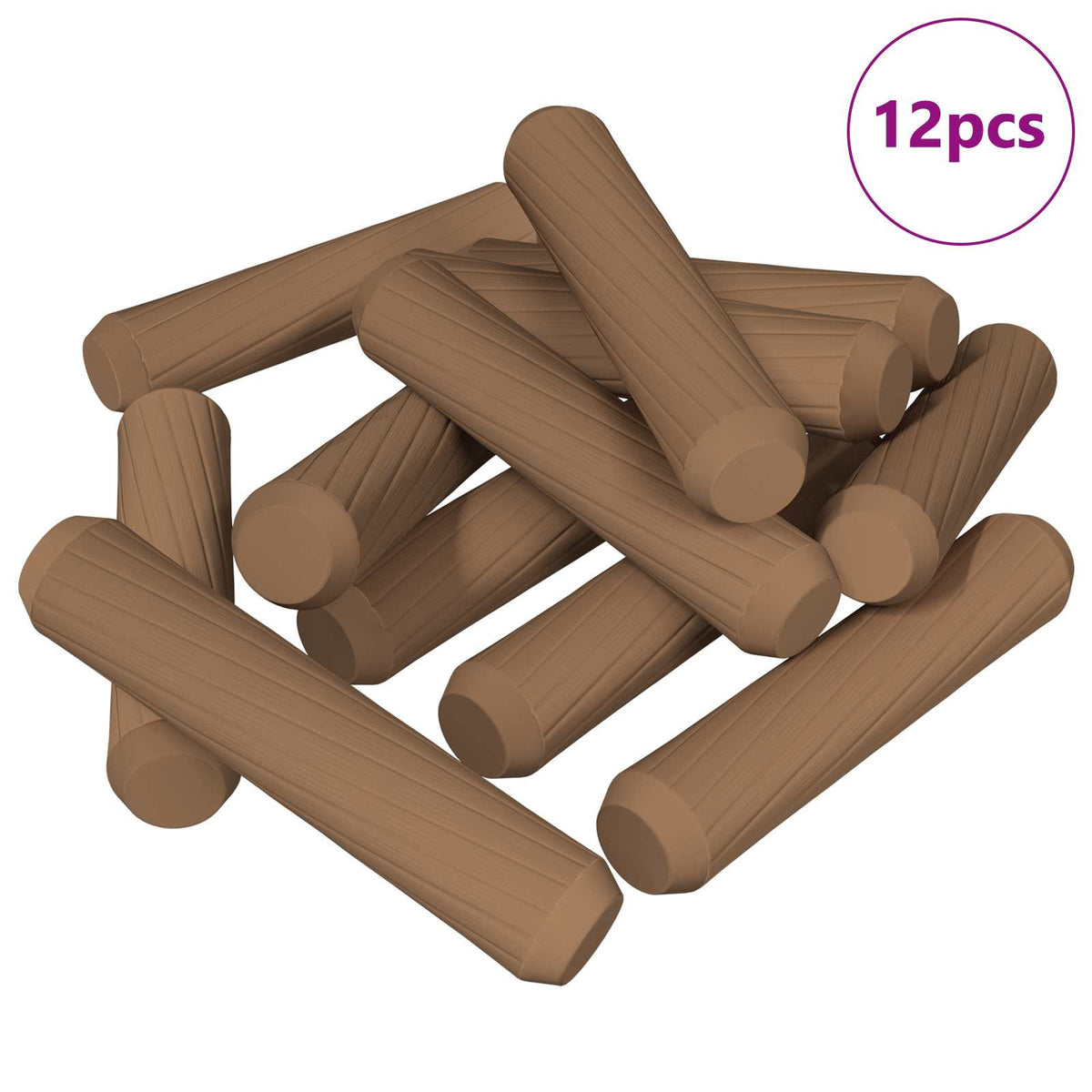 Vidaxxl chevilles en bois 12 pcs marron ø8 x 35 mm bois massif