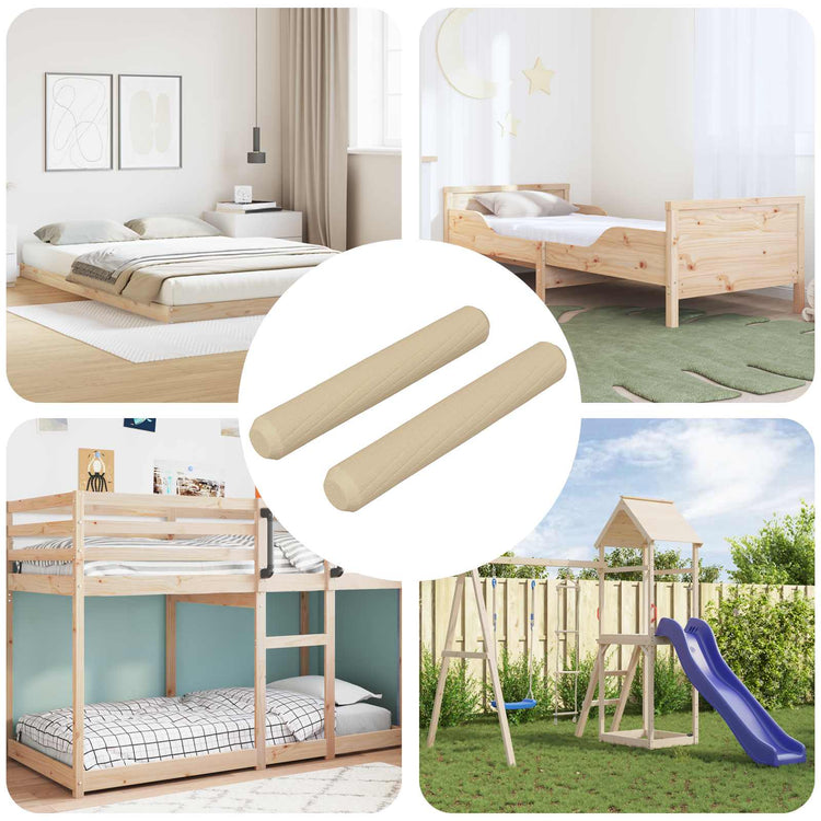 Vidaxxl chevilles en bois 2 pcs marron ø8 x 50 mm bois massif