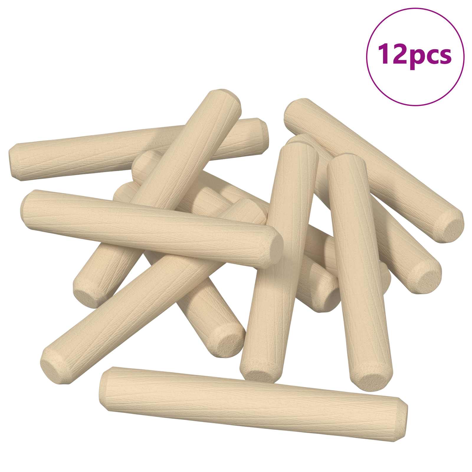 Vidaxxl chevilles en bois 12 pcs marron ø8 x 50 mm bois massif