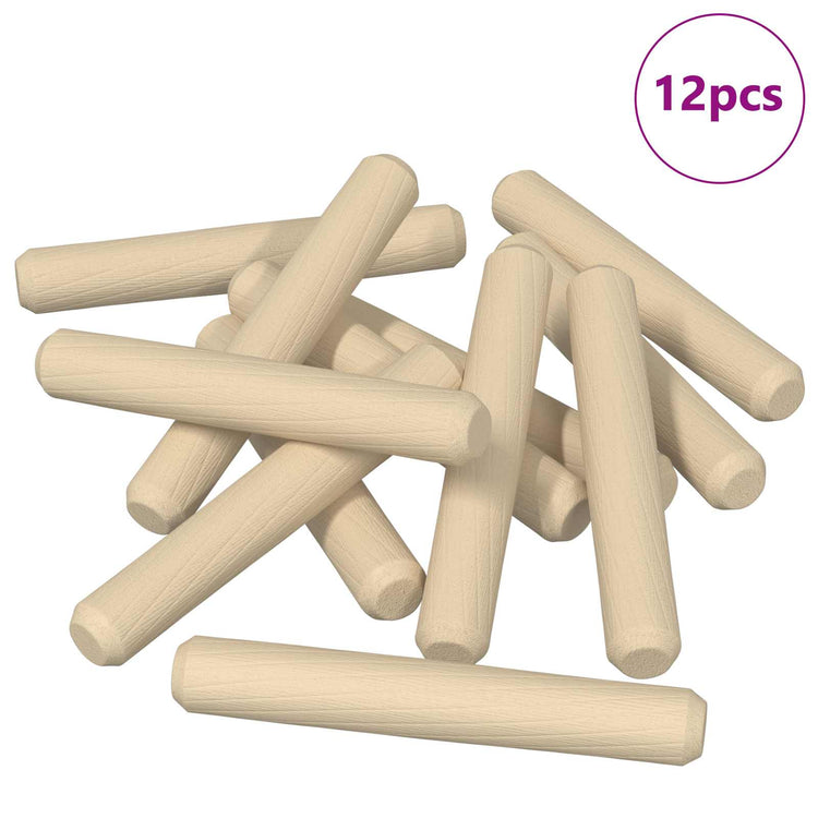 Vidaxxl chevilles en bois 12 pcs marron ø8 x 50 mm bois massif