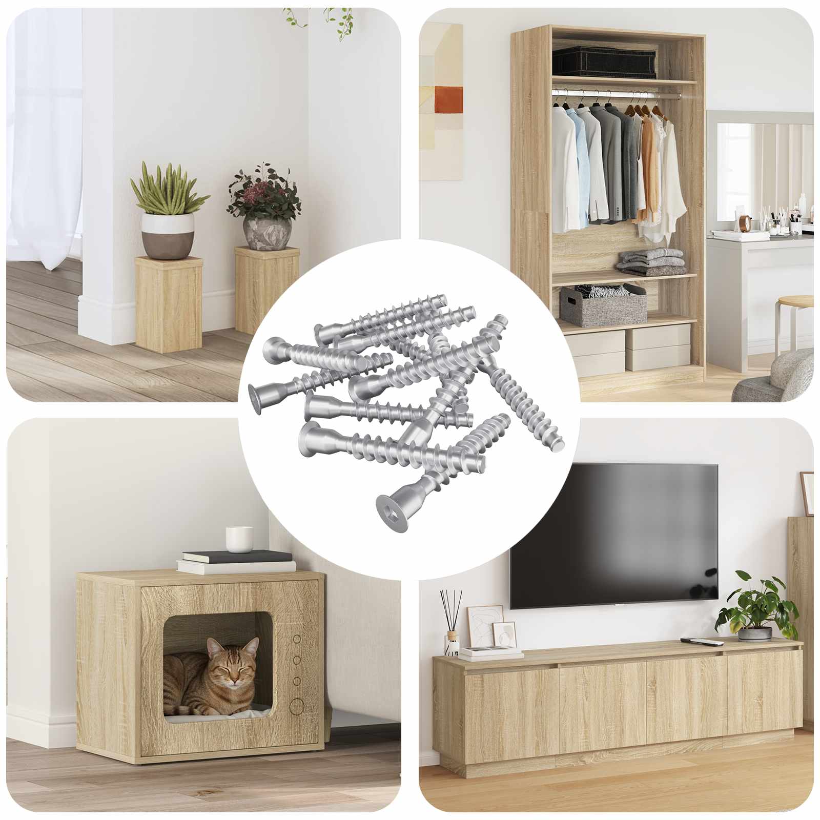 Vis de montage Vidaxx 2500 pcs métal argenté