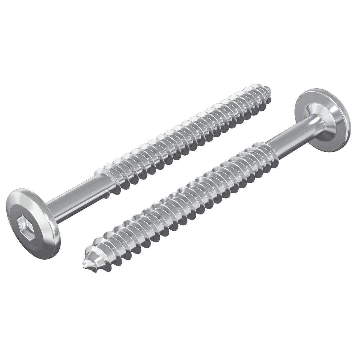 Vidaxxl vis à bois 2 pcs argent m6 x 70 mm acier