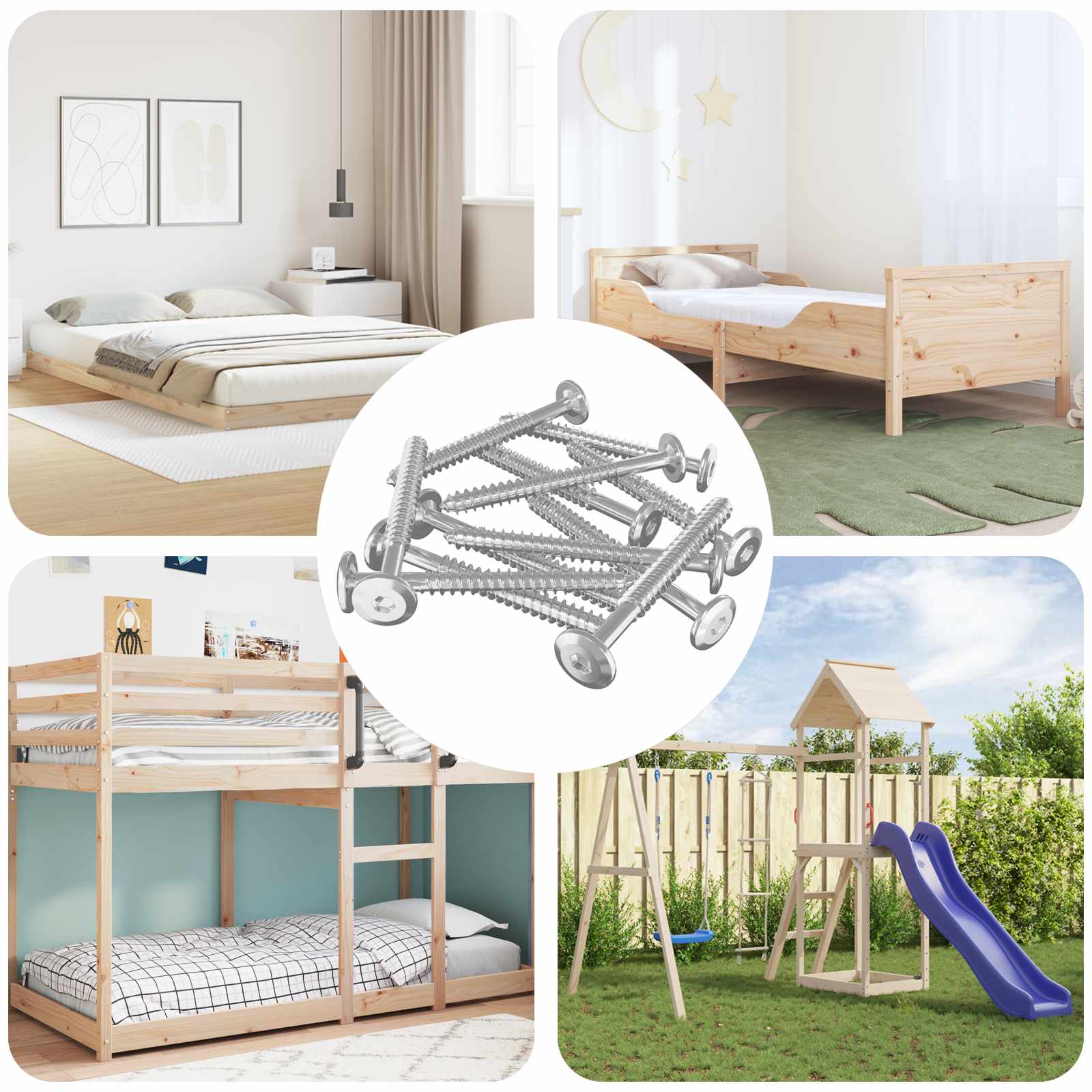 Vidaxxl vis à bois 1350 pcs acier argenté