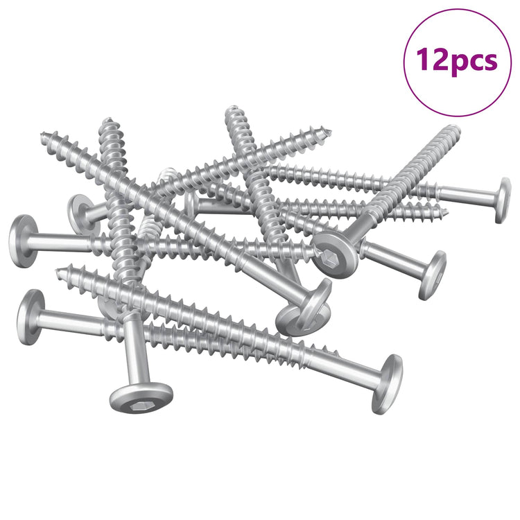Vidaxxl vis à bois 12 pcs argent m6 x 70 mm acier