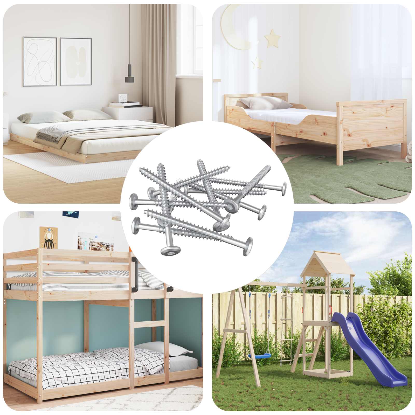 Vidaxxl vis à bois 1900 pcs acier argenté