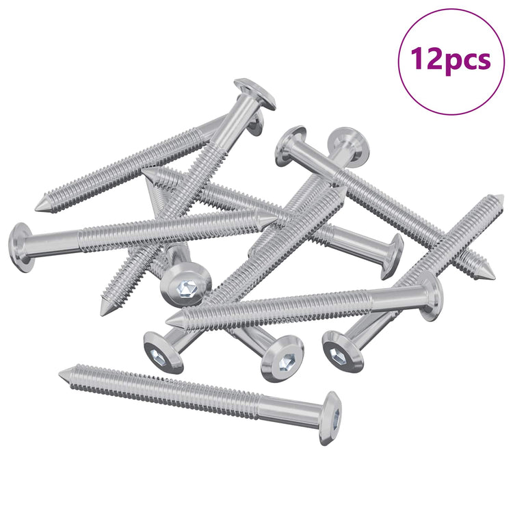 Vidaxxl vis pour meubles 12 pcs argent m6 x 60 mm acier