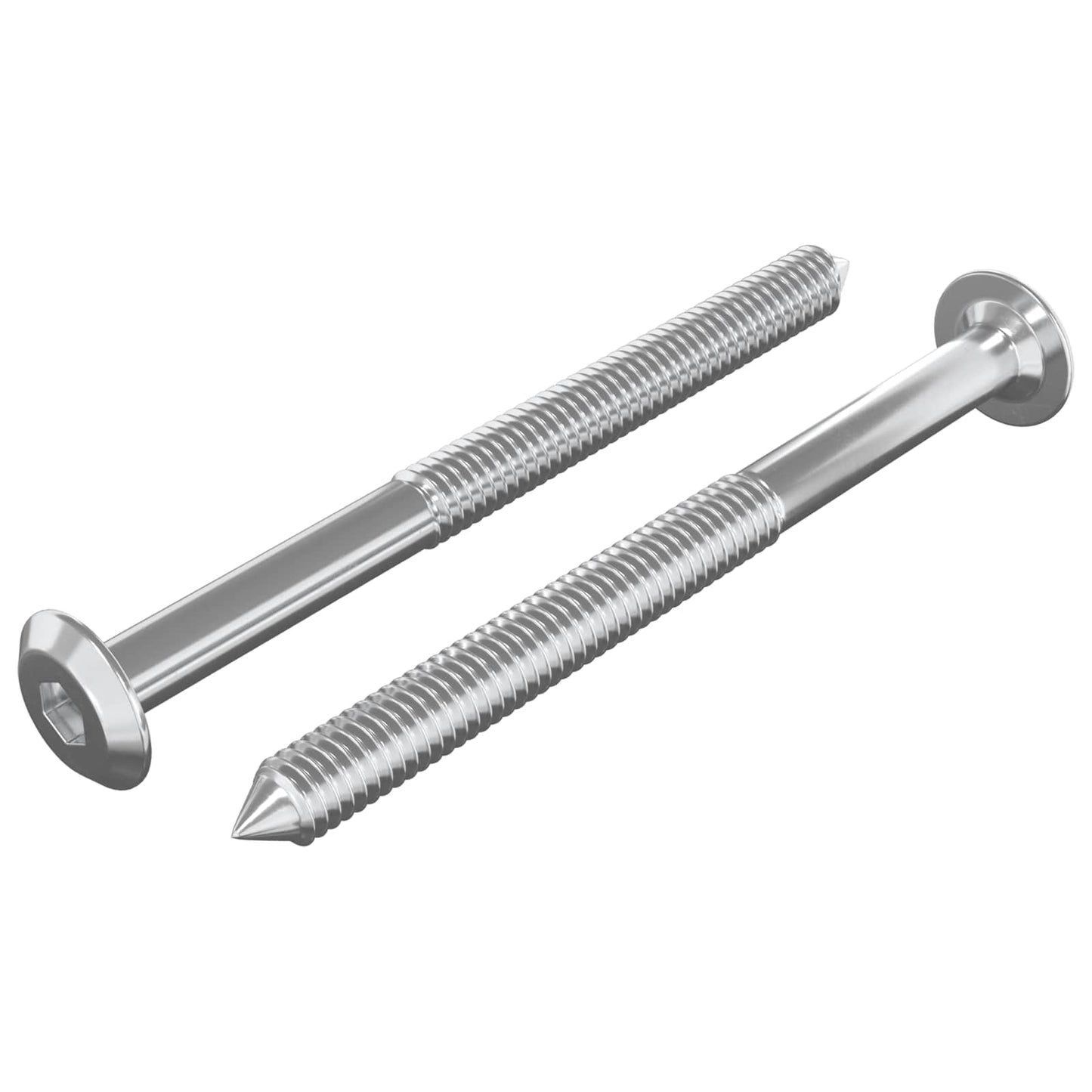 Vidaxxl vis pour meubles 2 pcs argent m6 x 70 mm acier
