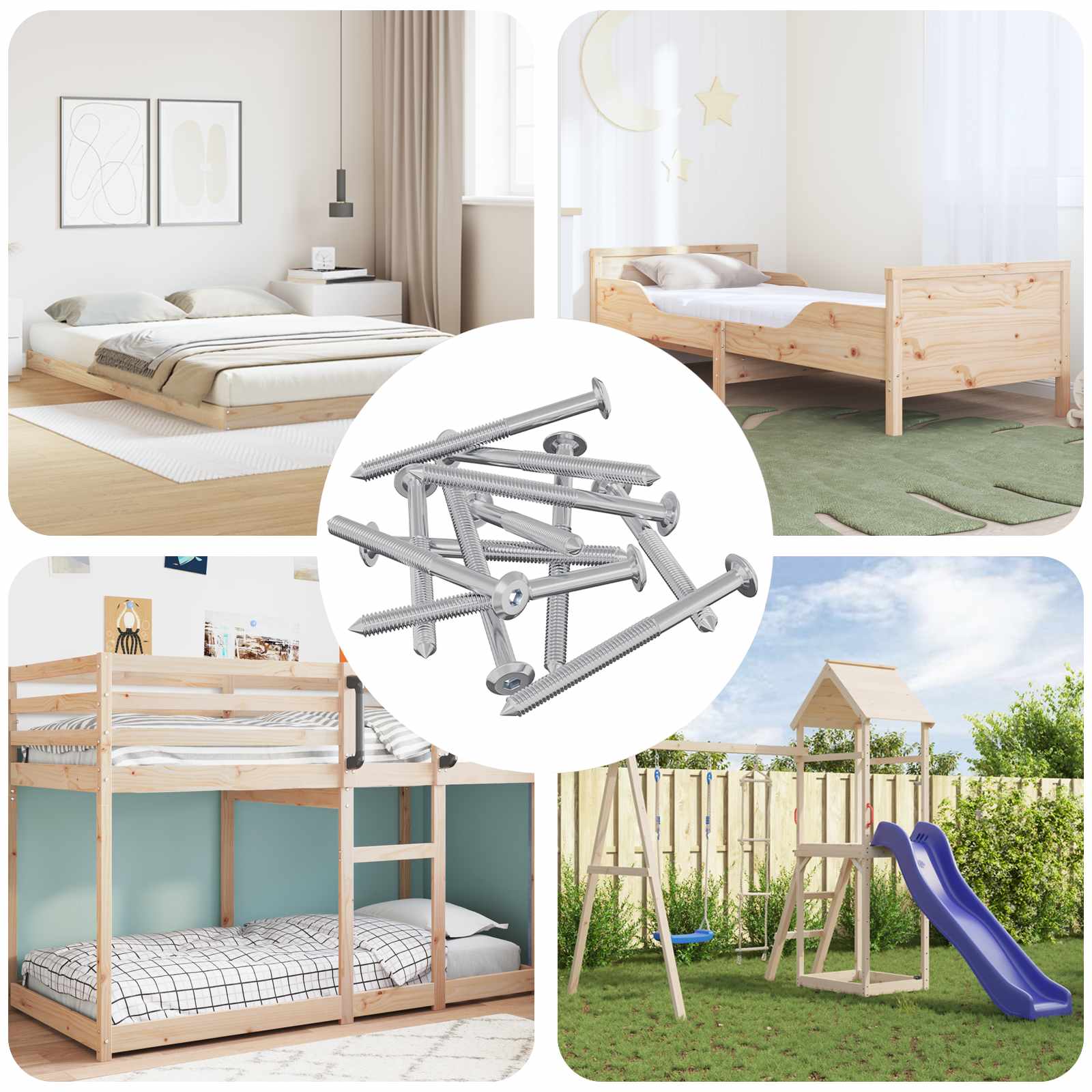 Vidaxxl vis pour meubles 1400 pcs acier argenté