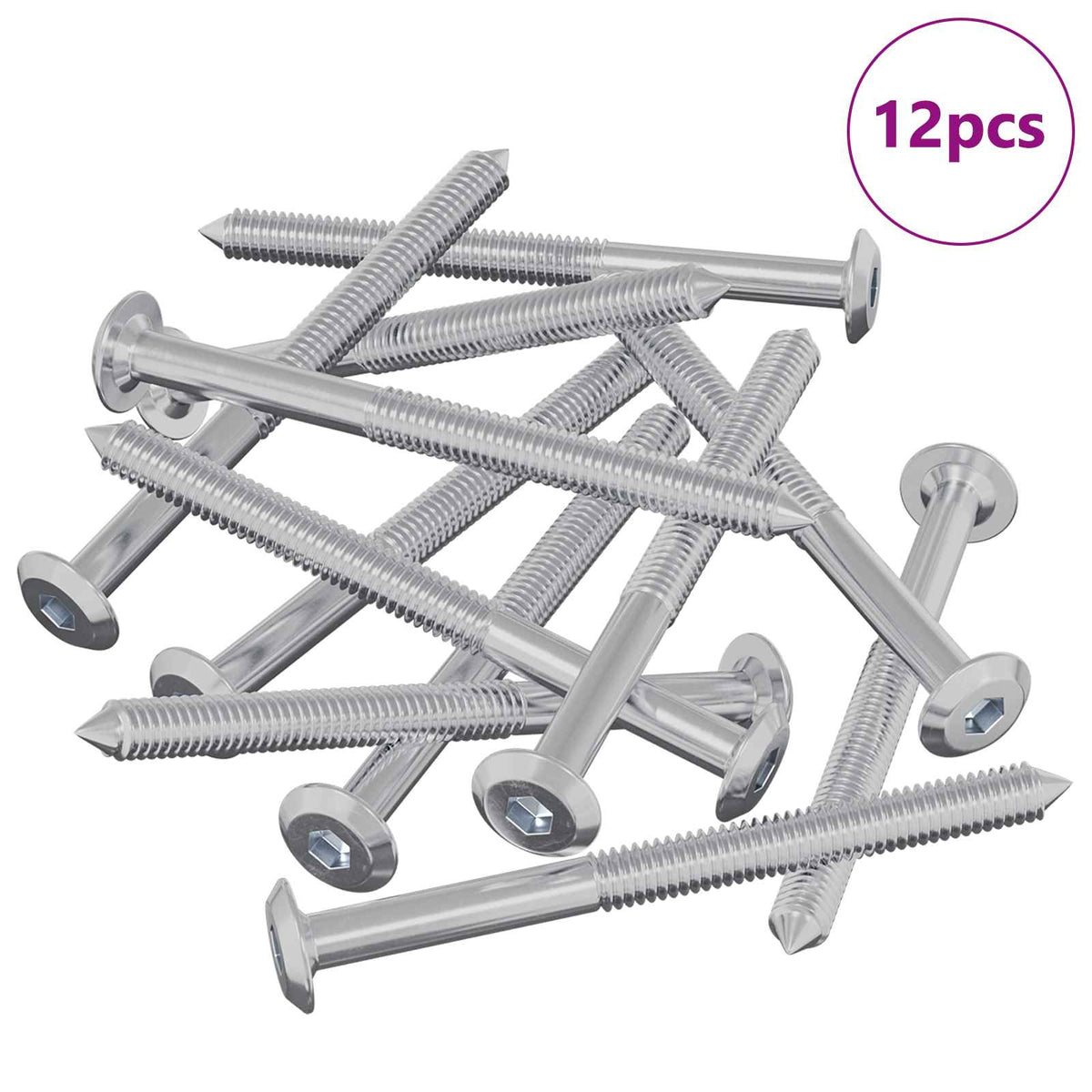 Vidaxxl vis pour meubles 12 pcs argent m6 x 85 mm acier