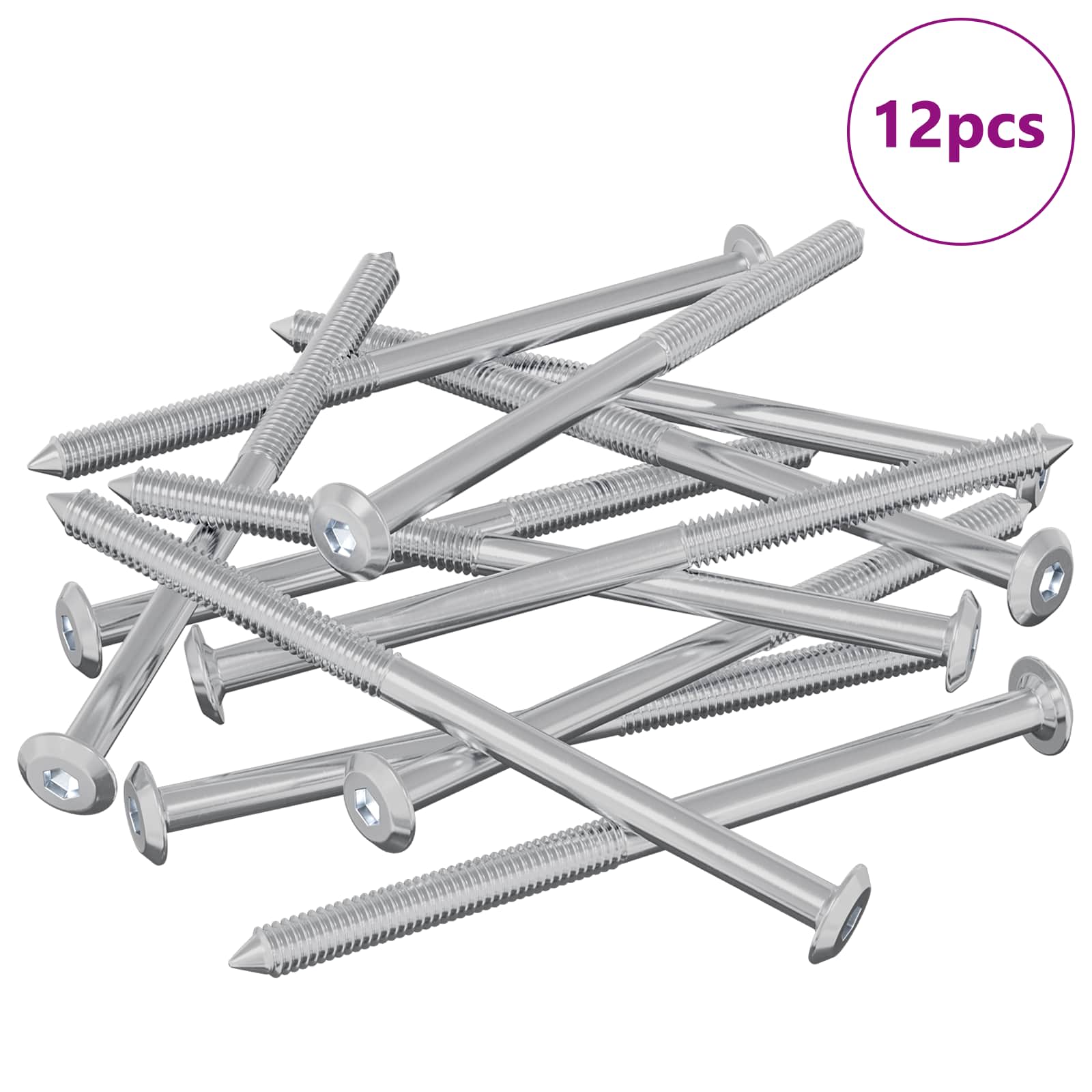 Vidaxxl vis pour meubles 12 pcs argent m6 x 100 mm acier