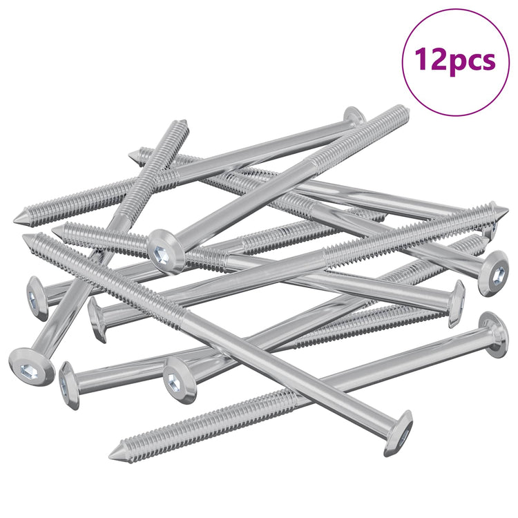 Vidaxxl vis pour meubles 12 pcs argent m6 x 100 mm acier