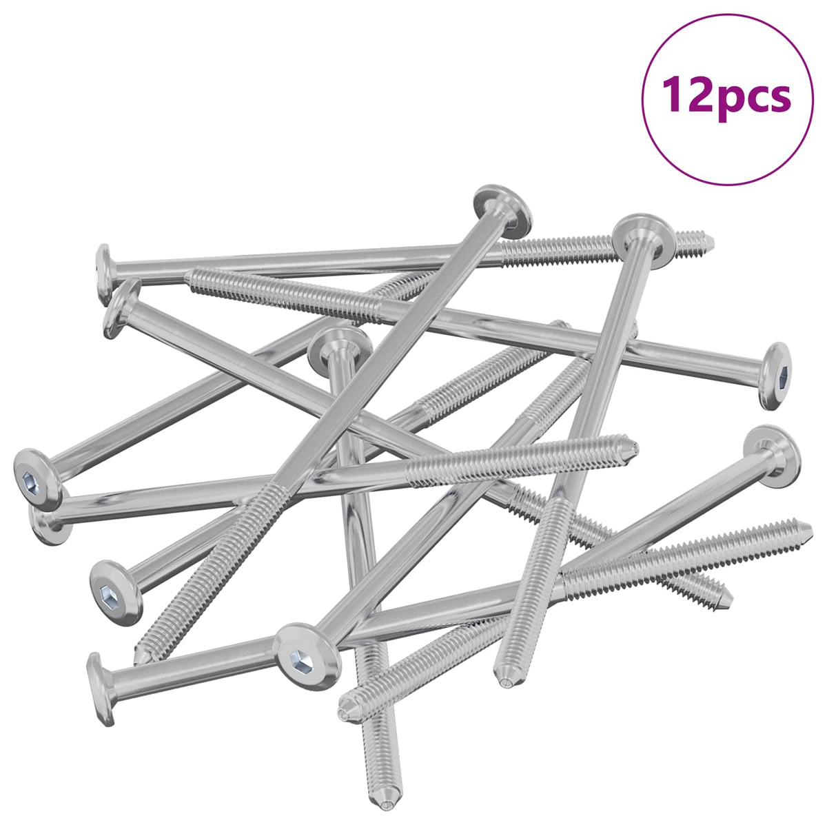 Vidaxxl vis pour meubles 12 pcs argent m6 x 120 mm acier