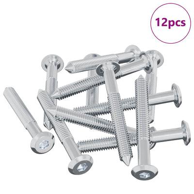 Vidaxxl boulon 12 pcs argent m6 x 50 mm acier
