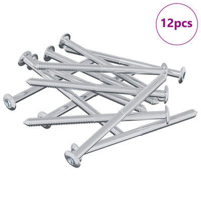 Vidaxl boulon 12 pcs argent m6 x 85 mm acier