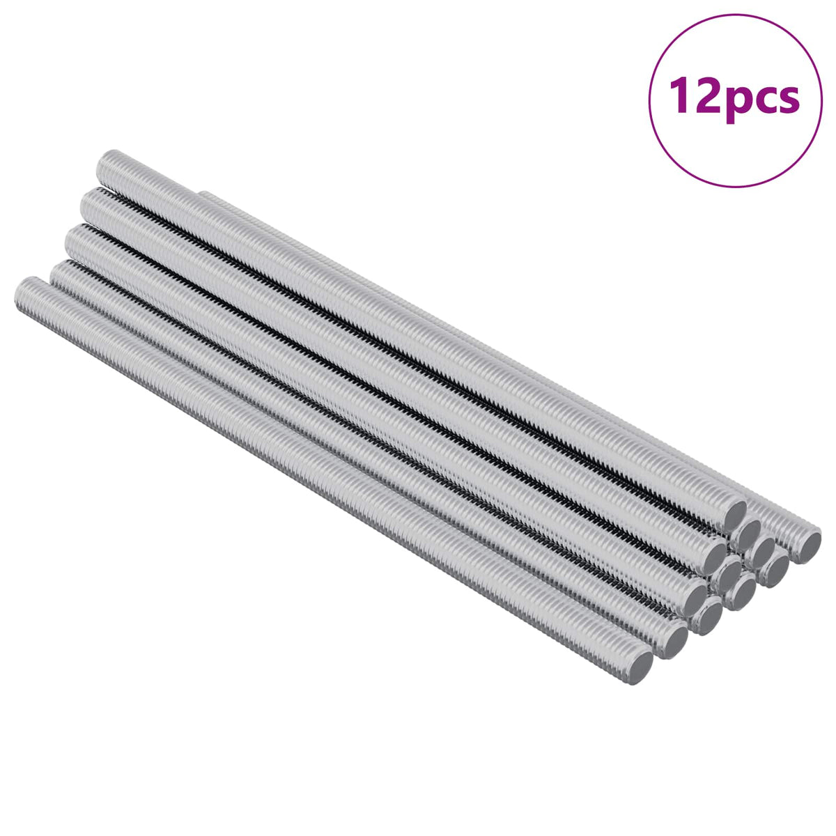 Vidaxxl tige filetée 12 pcs argent 6 x 120 mm acier