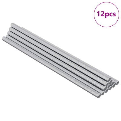Vidaxxl tige filetée 12 pcs argent 6 x 170 mm acier