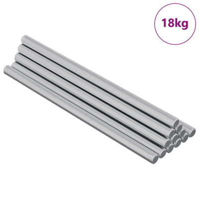 Vidaxxl tiges filetées 900 pcs métal argenté