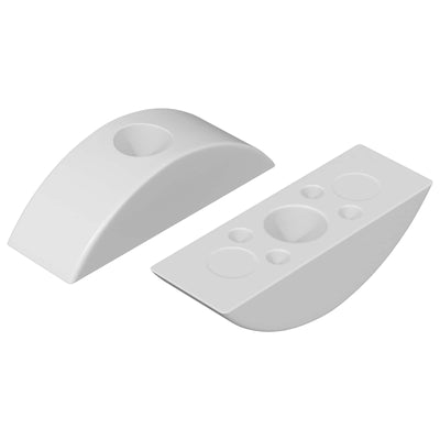 VidaXL rondelle demi-lune 2 pcs blanc m6 polypropylène