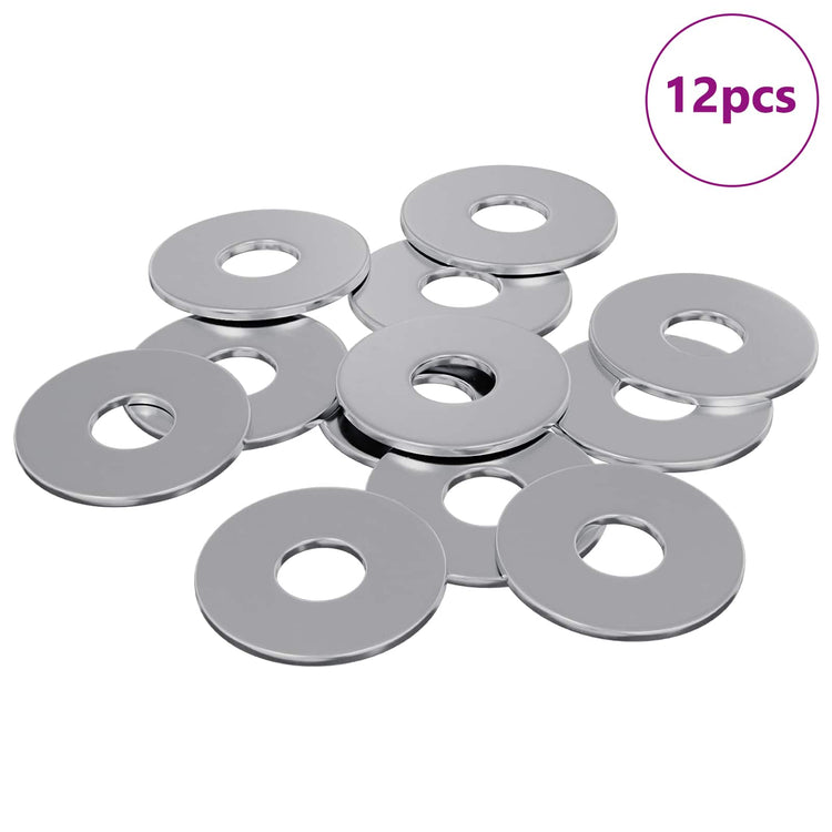 Vidaxl rondelles 12 pcs argent 18 x 18 x 1,2 mm fer