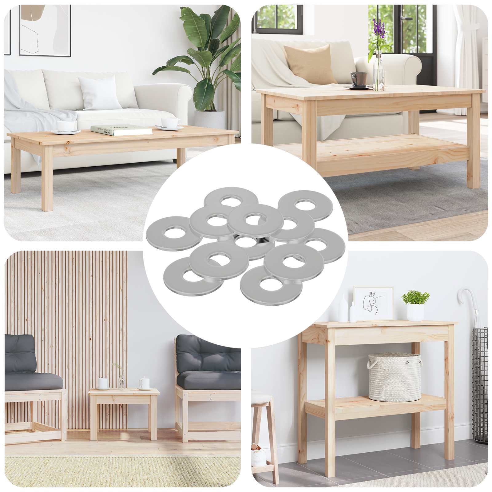 VidaXL rondelles 33962 pcs fer argenté