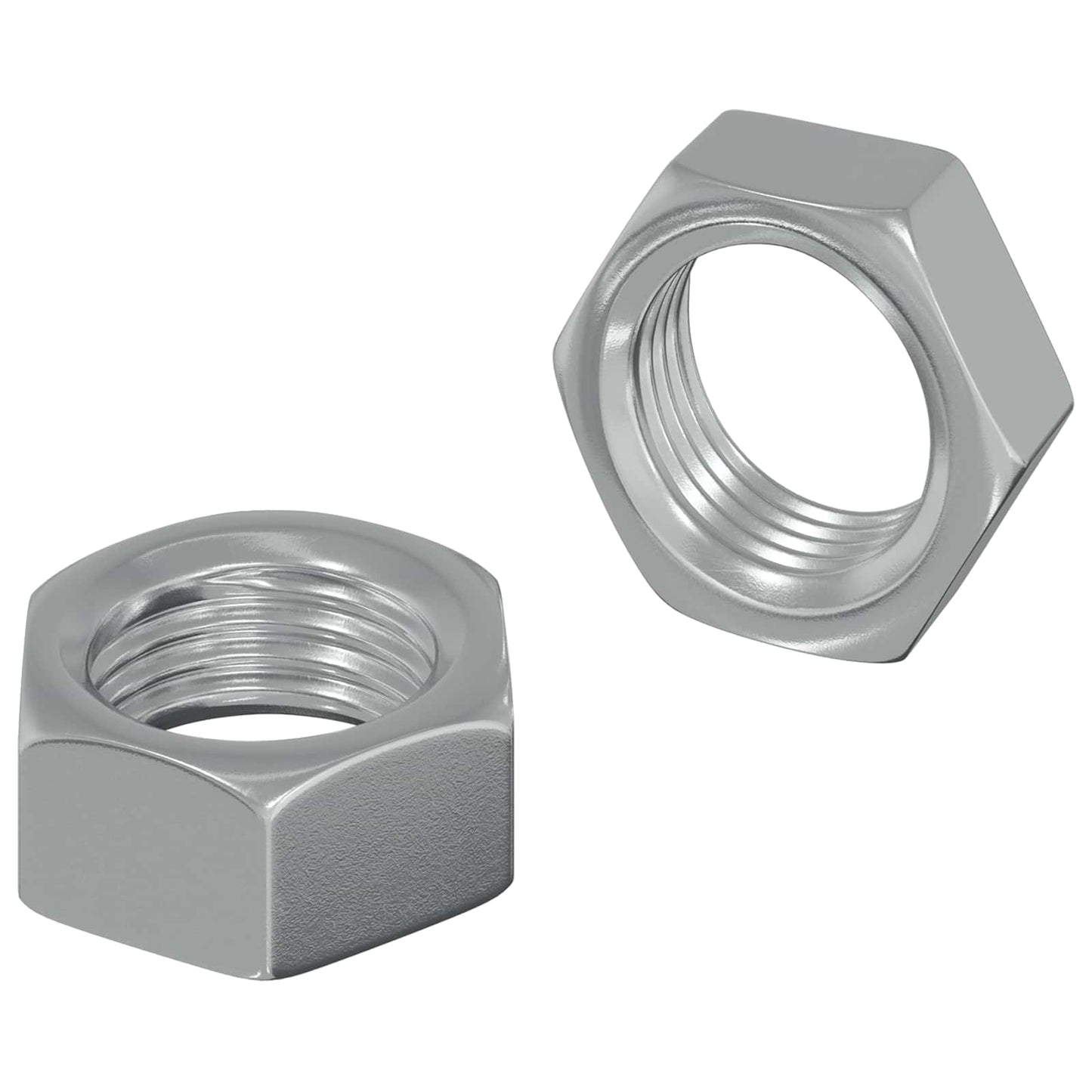 Vidaxl écrous hexagonaux 2 pcs argent m6 acier