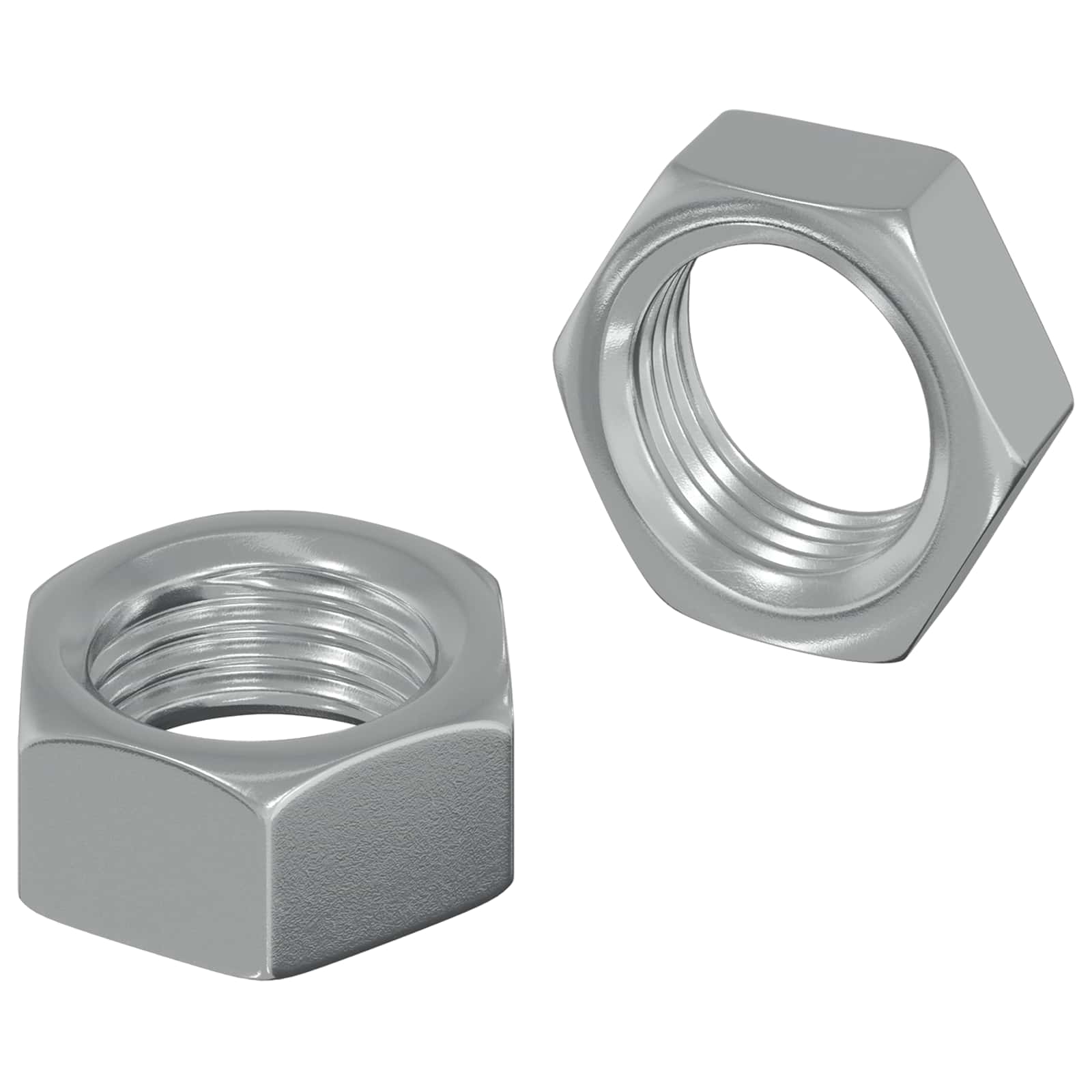 Vidaxl écrous hexagonaux 2 pcs argent m6 acier