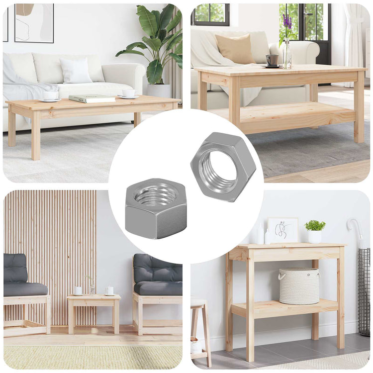 Vidaxl écrou hexagonal 2 pcs argent m6 fer