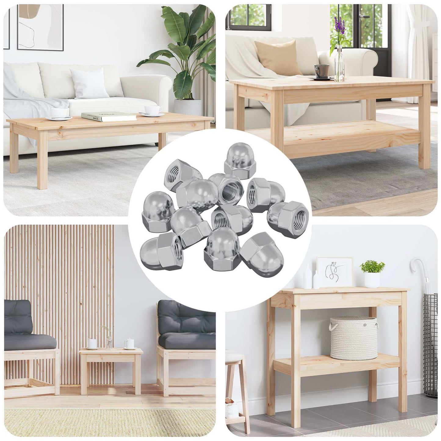 VidaXL écrous eikel 3913 pcs fer argenté