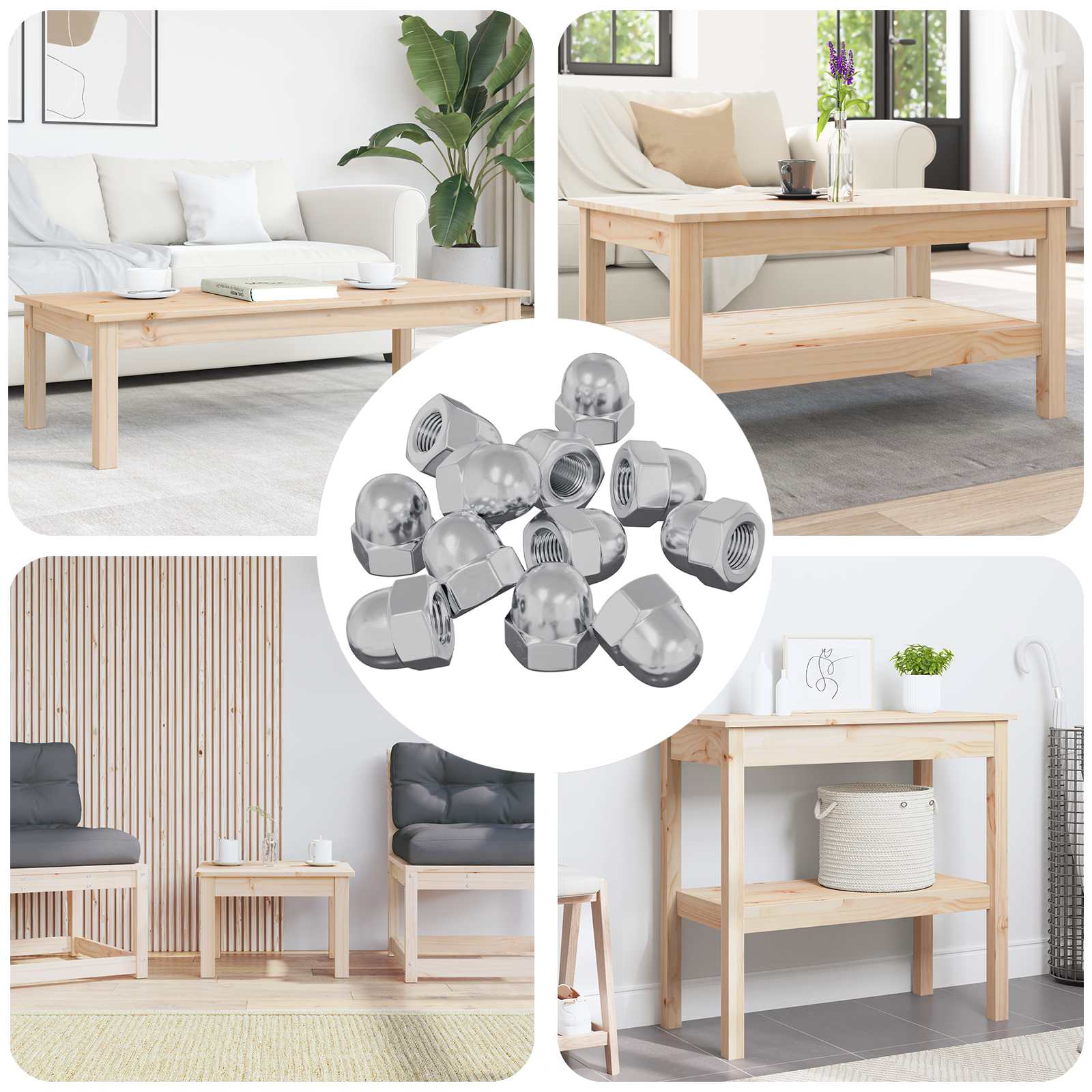 VidaXL écrous eikel 3913 pcs fer argenté
