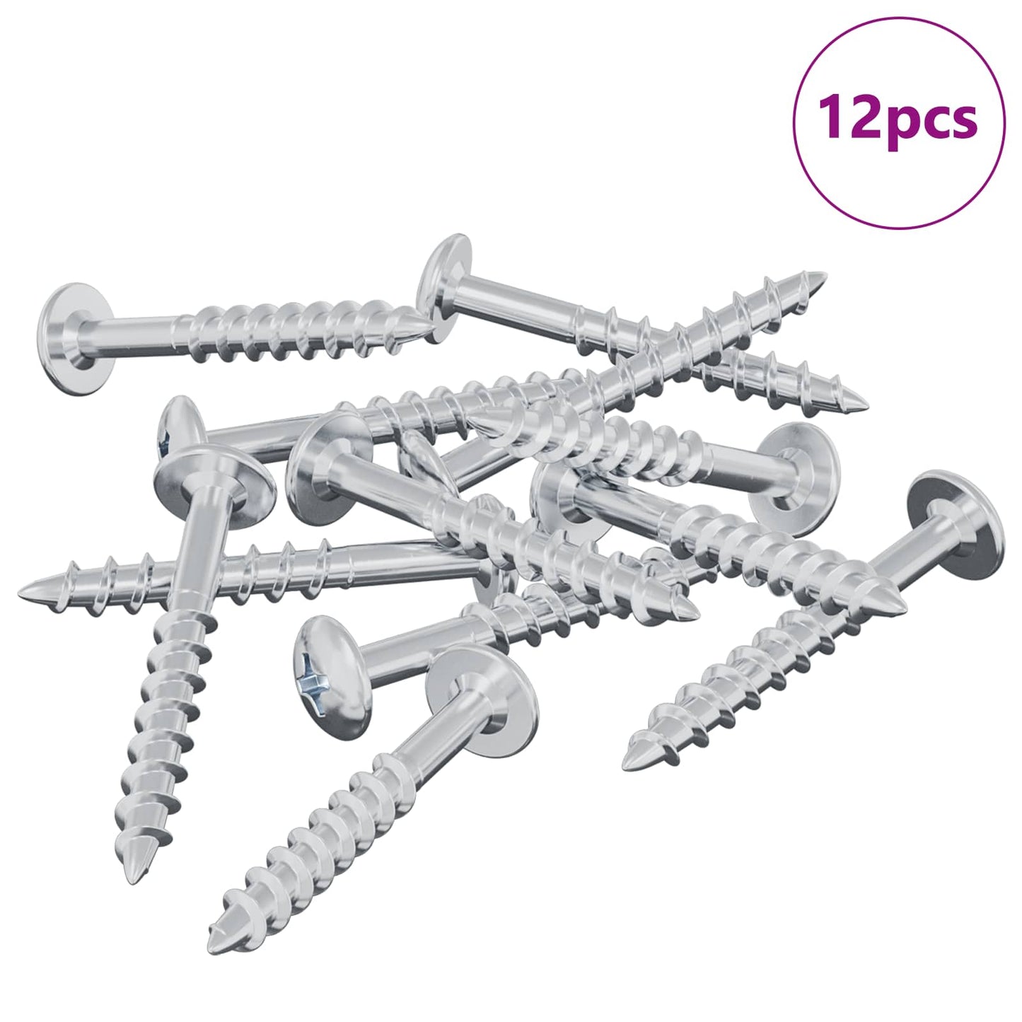 Vidaxl boulon 12 pcs argent 9,8 x 35 mm fer